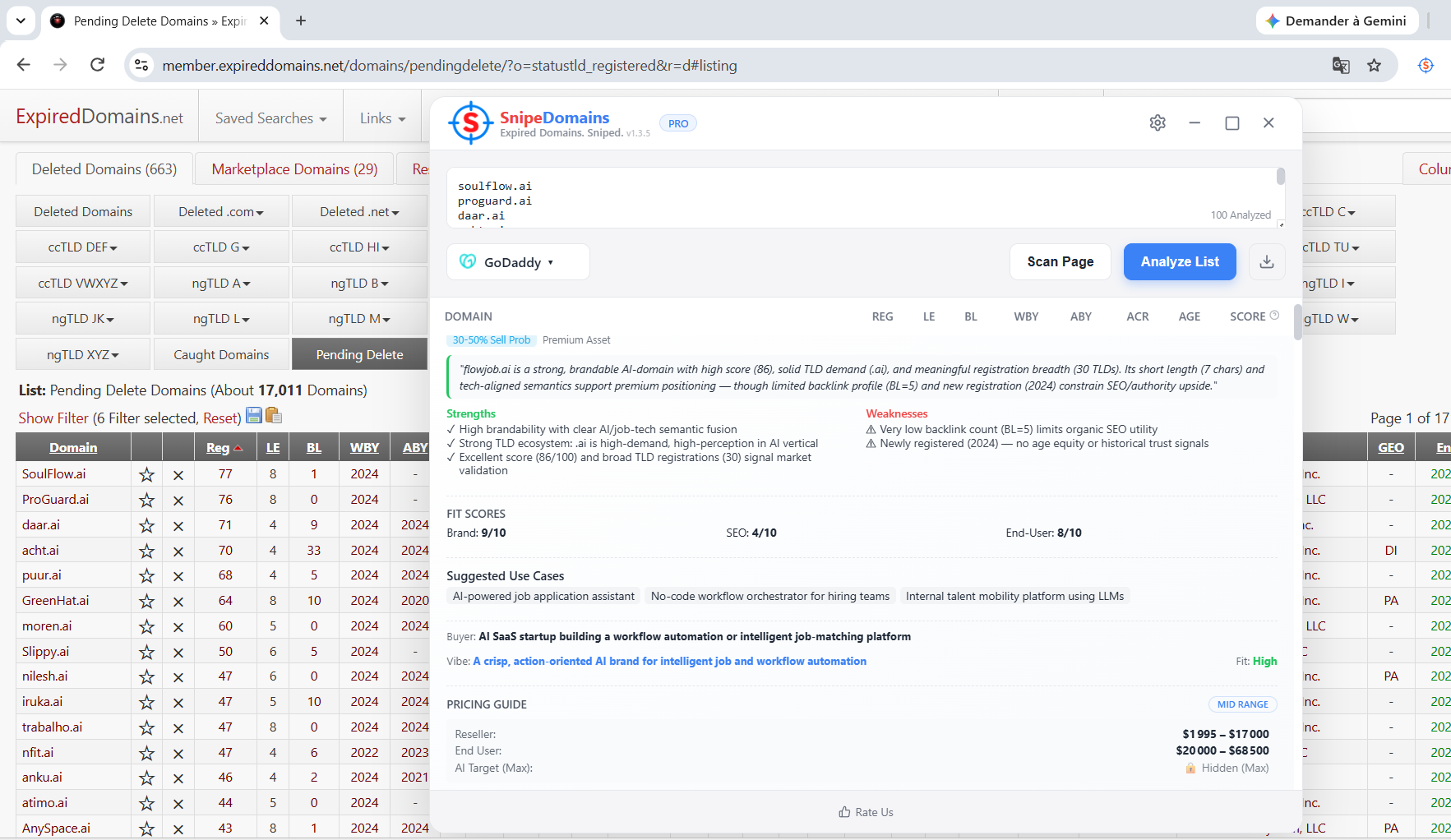 SnipeDomains AI review with buyer fit and pricing context